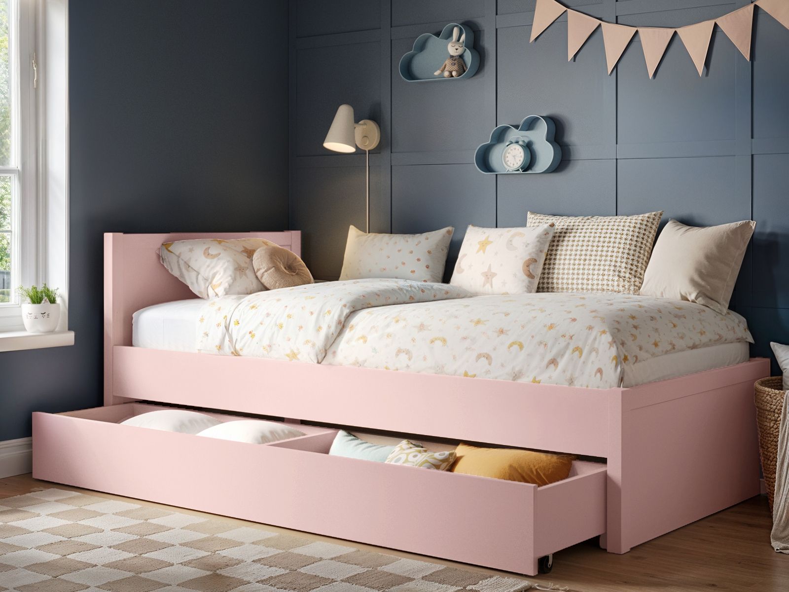 Flair Oli Single Wooden Bed with Drawers