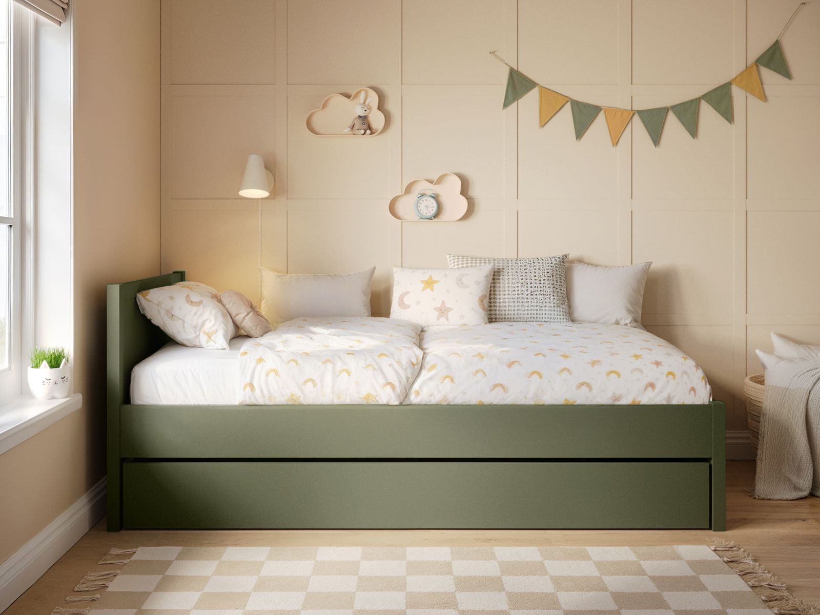 Flair Oli Single Wooden Bed with Drawers