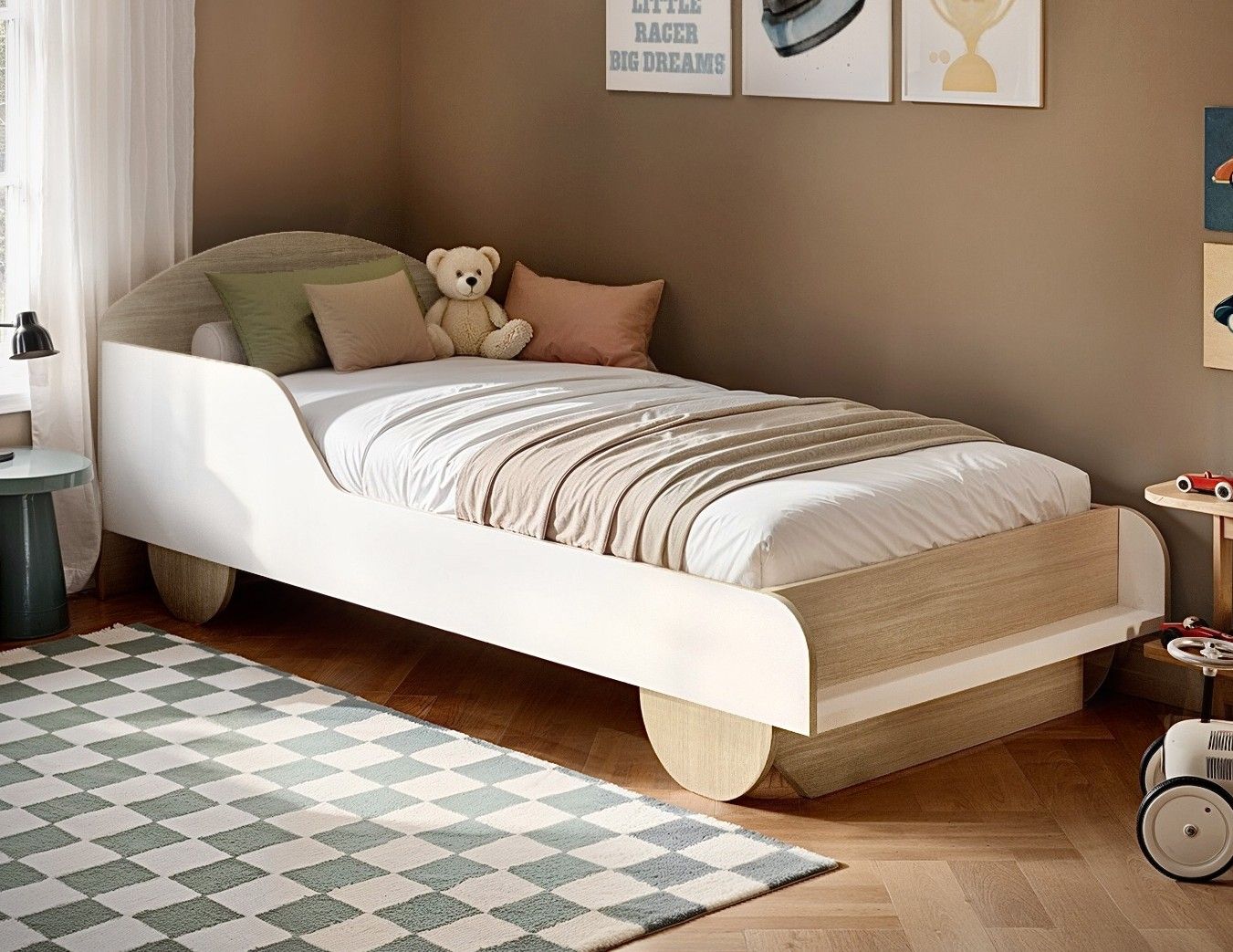 Flair Oliver Car Wooden Bed White & Oak