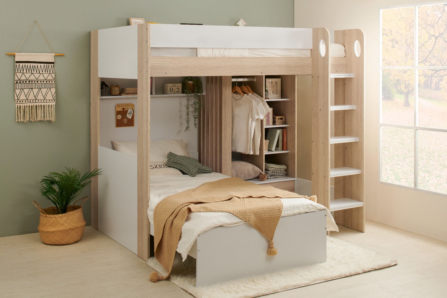 Flair Hampton L-Shaped Bunk Bed with Storage & Wardrobe