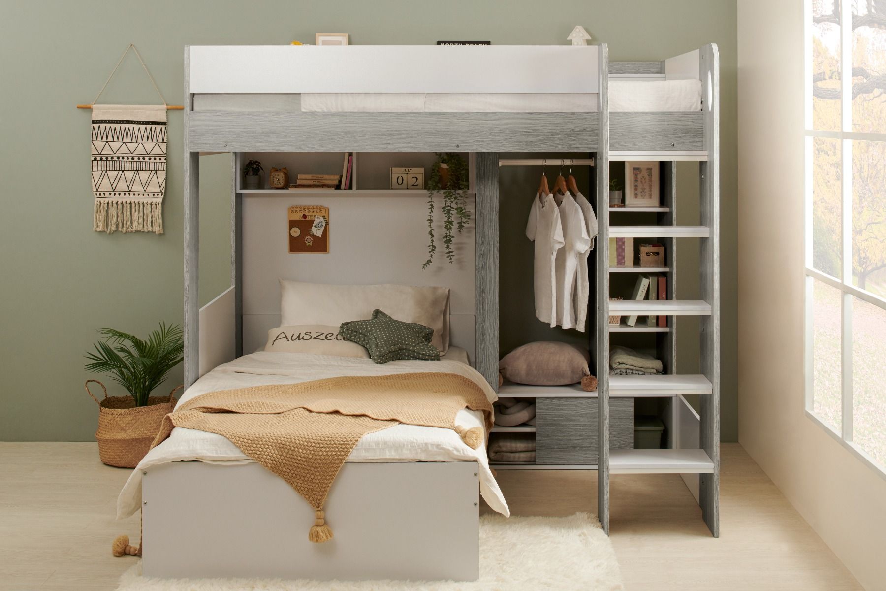 Flair Hampton L-Shaped Bunk Bed with Storage & Wardrobe