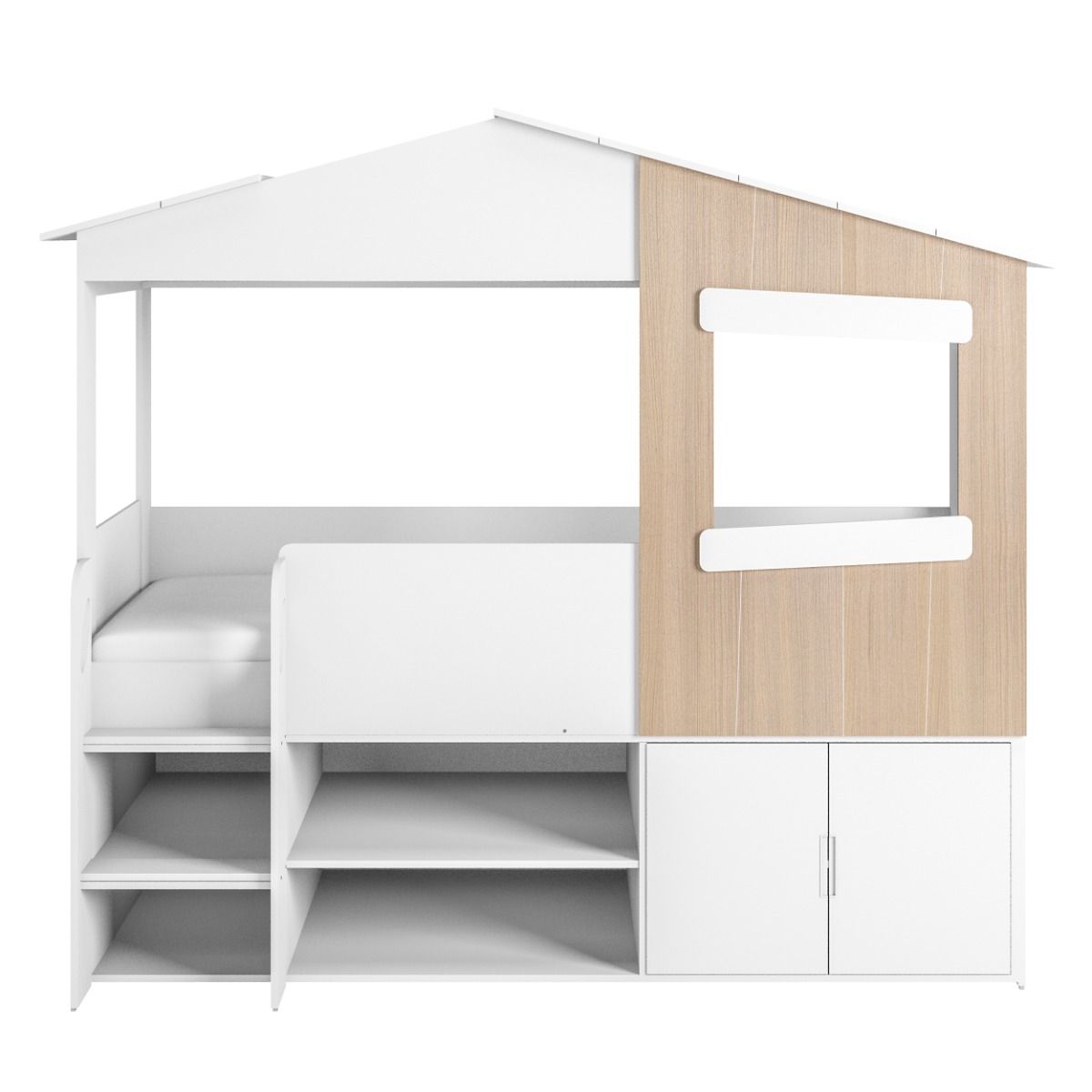Flair Dreamland House Bed with Storage White & Oak