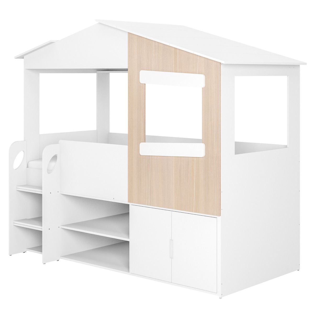Flair Dreamland House Bed with Storage White & Oak
