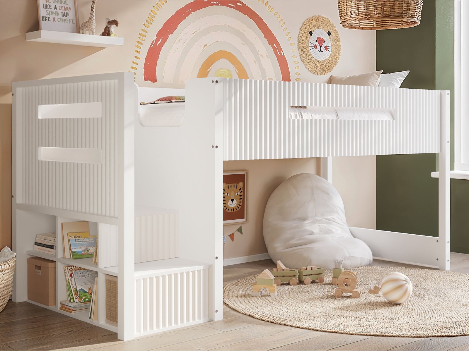 Flair Luca Ribbed Mid Sleeper Bed