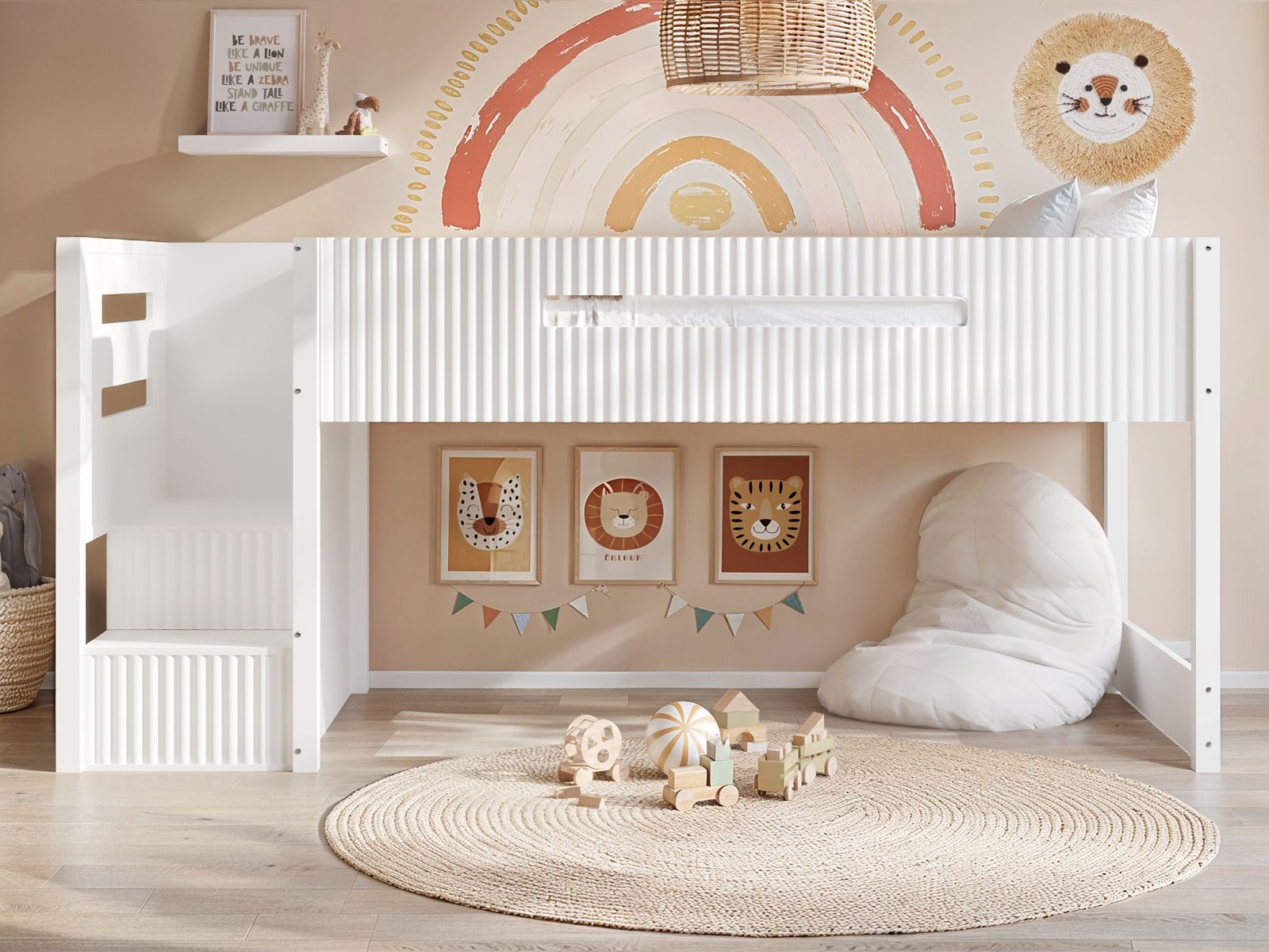 Flair Luca Ribbed Mid Sleeper Bed