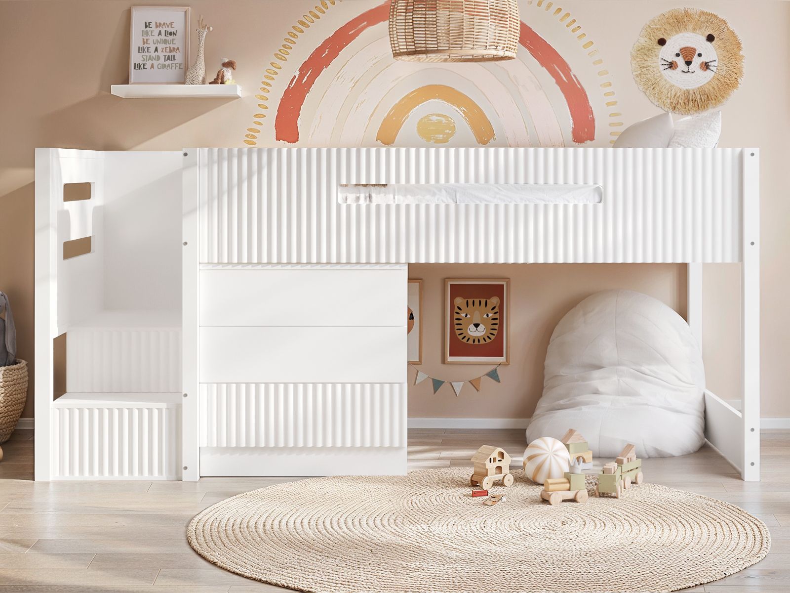 Flair Luca Ribbed Mid Sleeper Bed