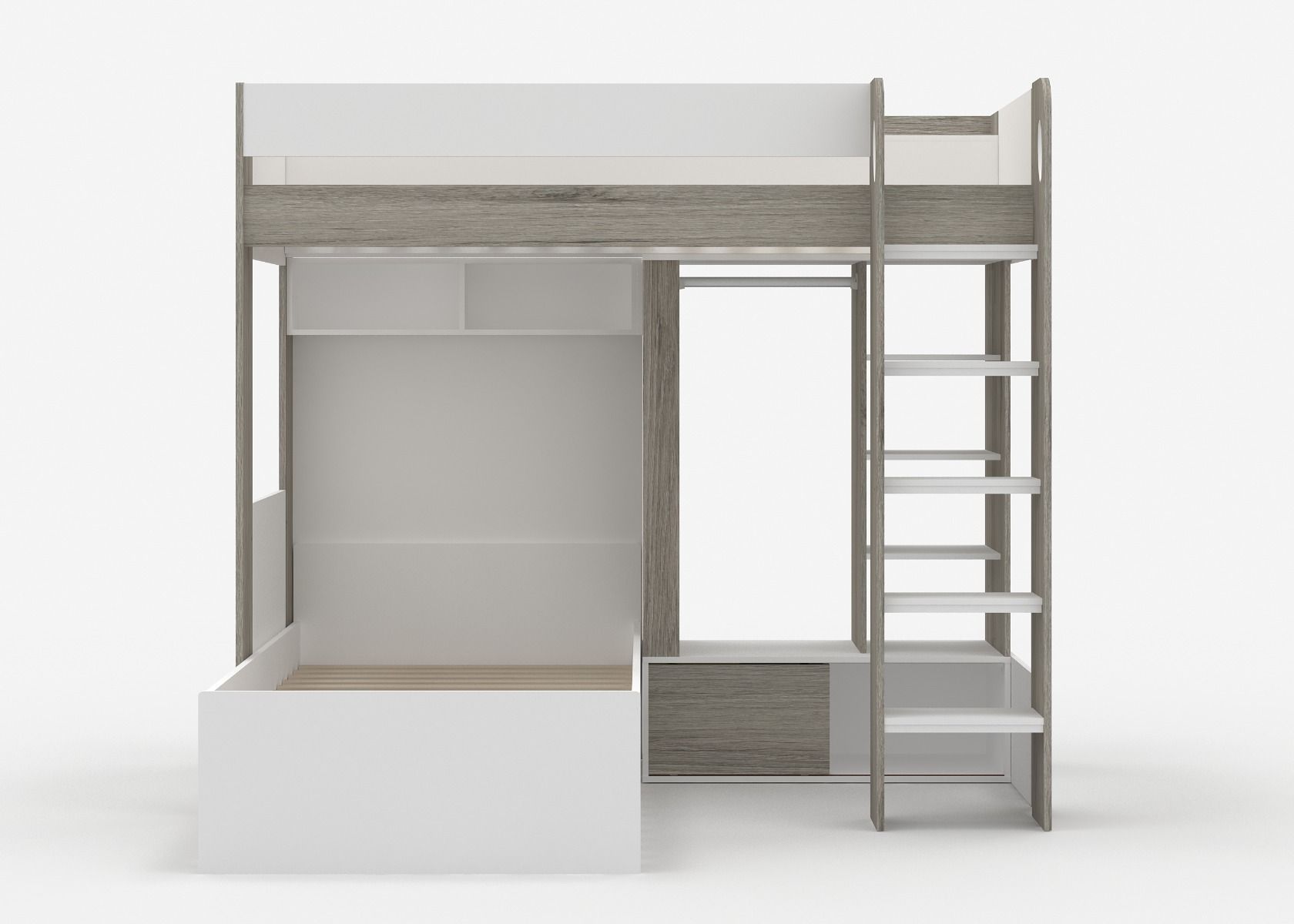 Flair Hampton L-Shaped Bunk Bed with Storage & Wardrobe