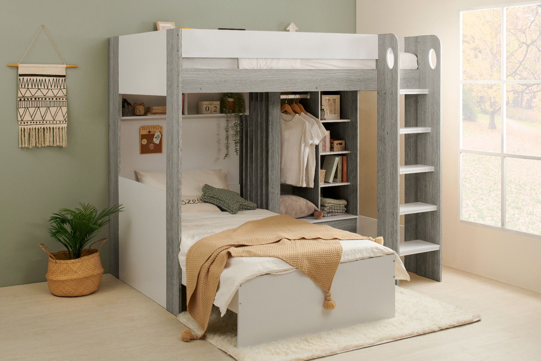 Flair Hampton L-Shaped Bunk Bed with Storage & Wardrobe