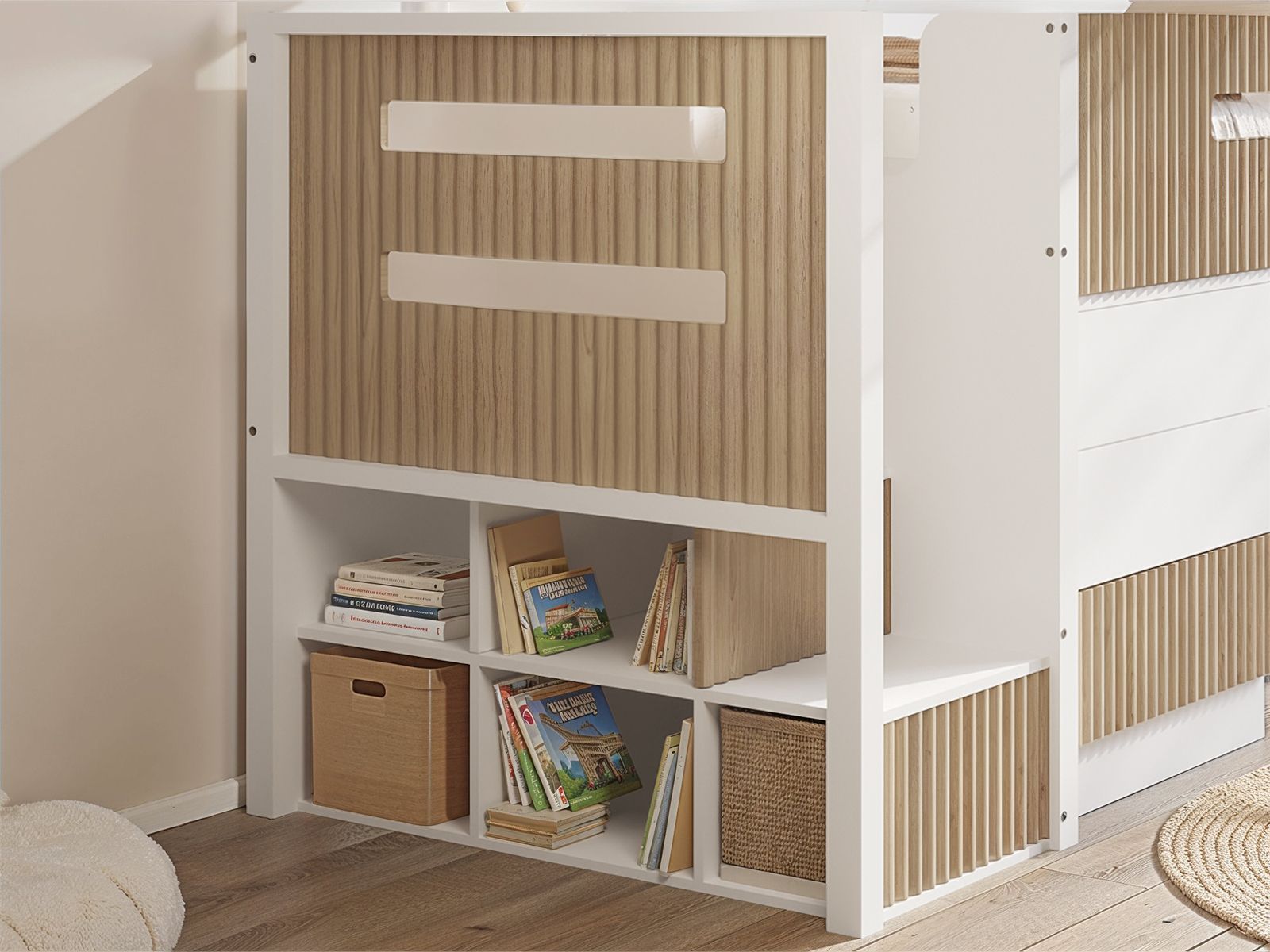 Flair Luca Single Mid Sleeper Bed with 6 Drawers White