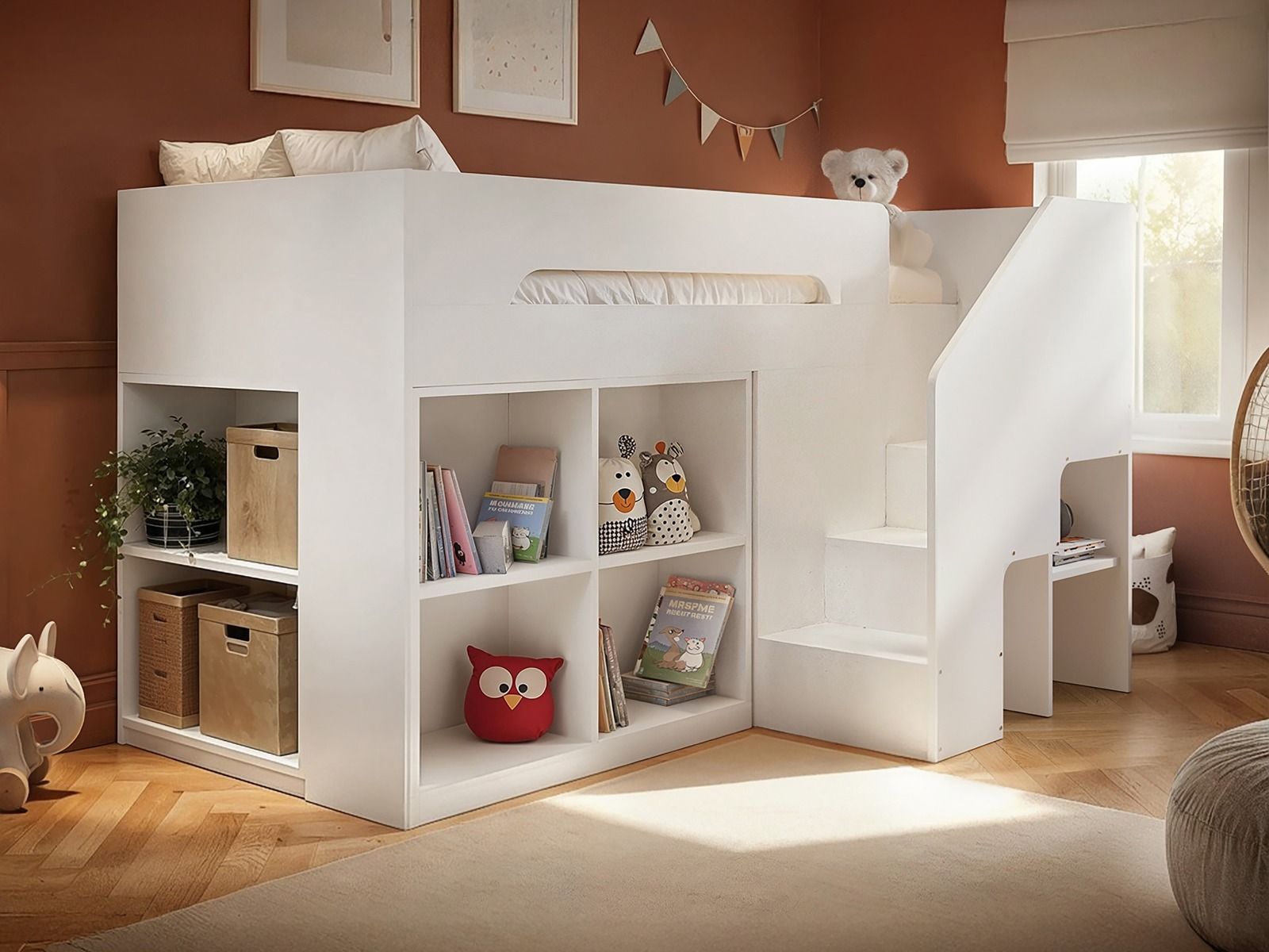 Flair Quinn Staircase Mid Sleeper Bed with Storage