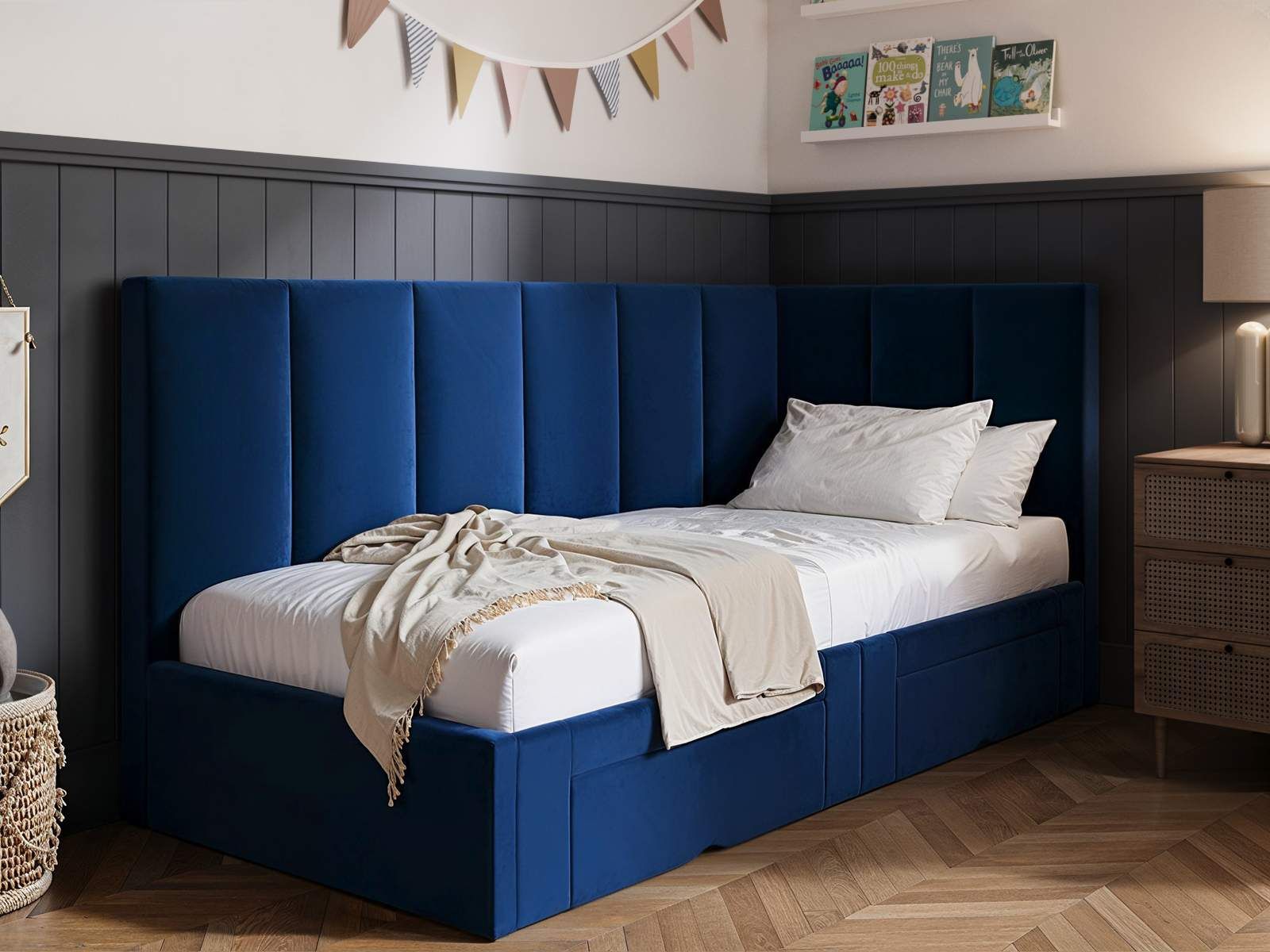Flair Harley Corner Bed Frame with Storage Drawers
