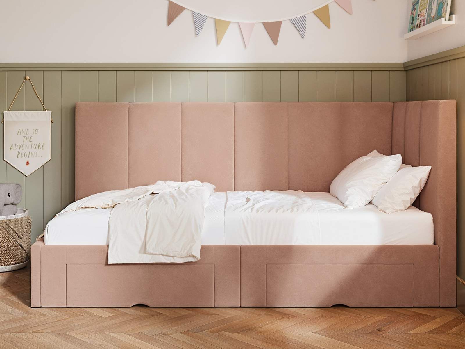 Flair Harley Corner Bed Frame with Storage Drawers