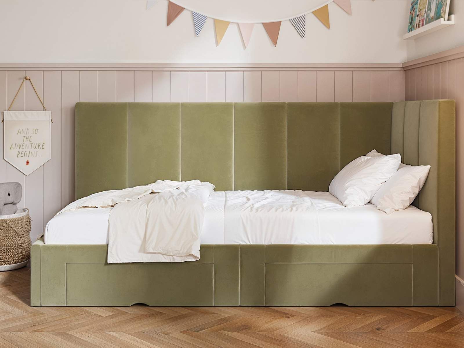 Flair Harley Corner Bed Frame with Storage Drawers