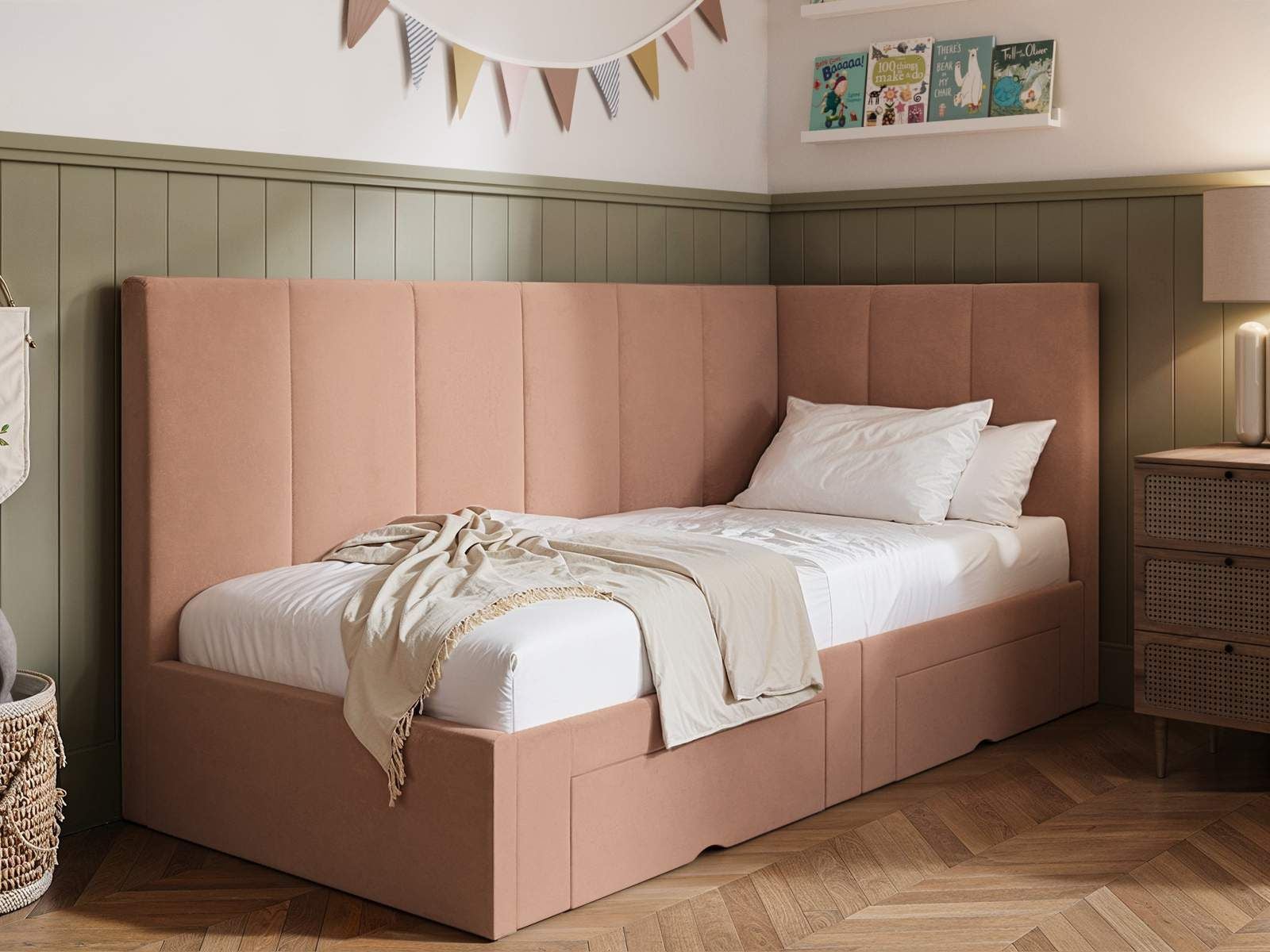 Flair Harley Corner Bed Frame with Storage Drawers