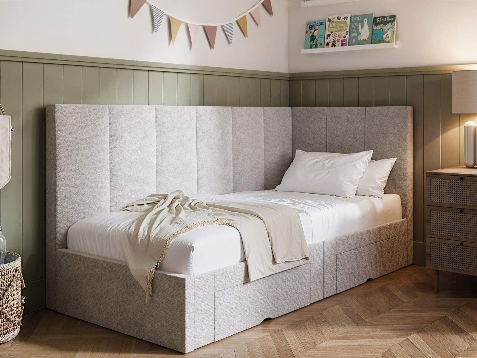 Flair Harley Corner Bed Frame with Storage Drawers