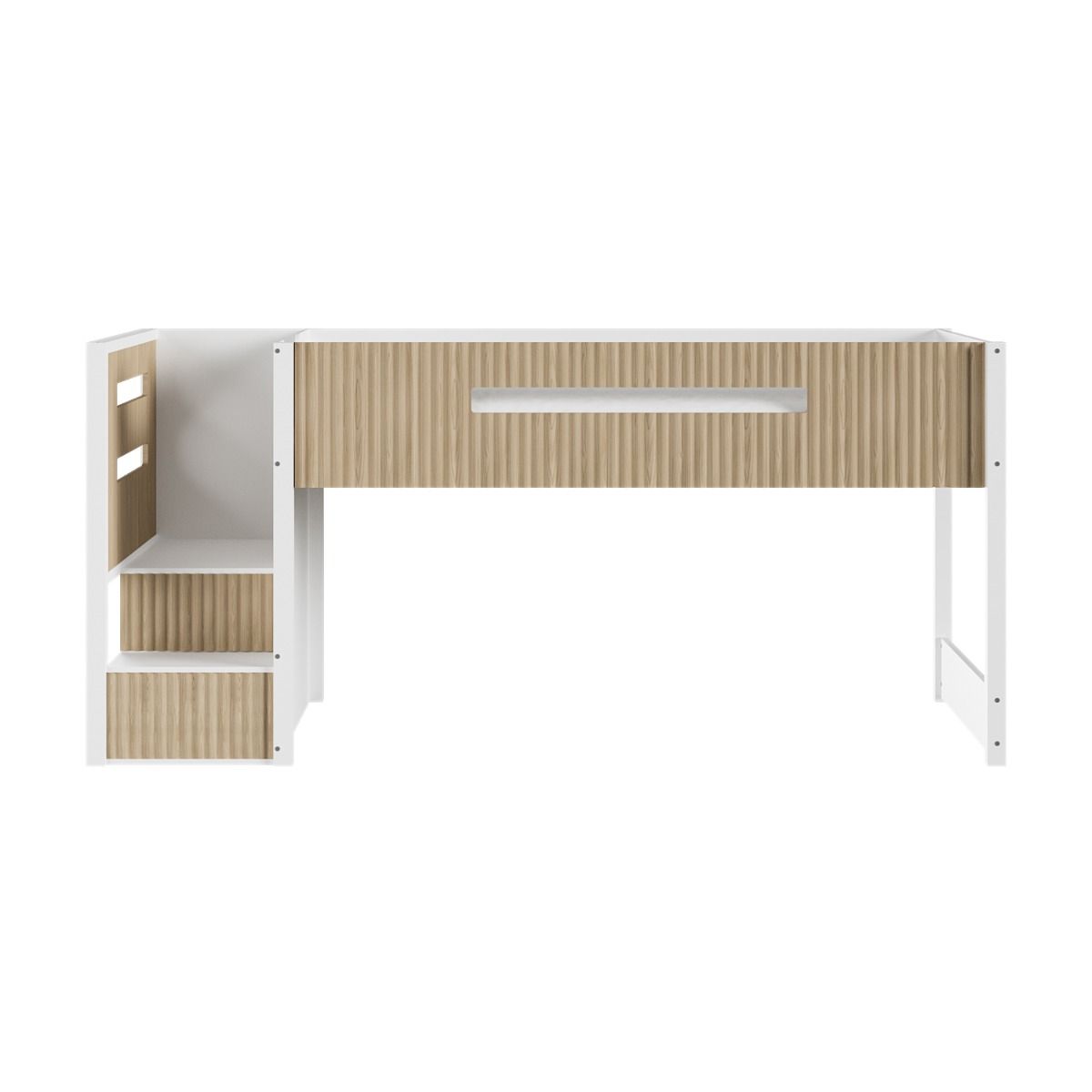 Flair Luca Mid Sleeper with 3 Drawer Chest Ribbed
