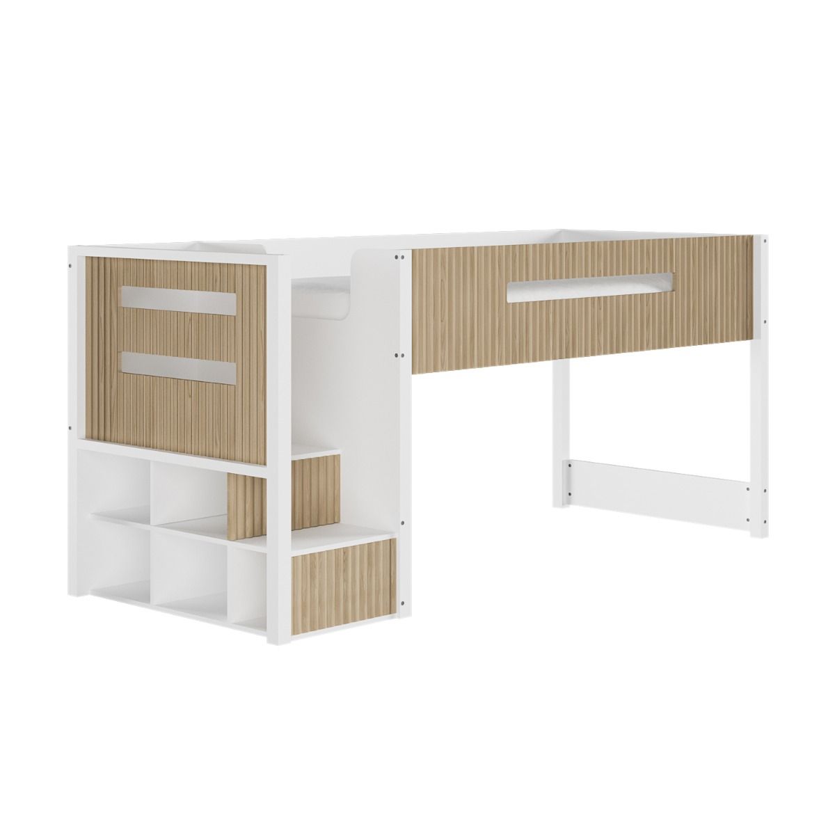 Flair Luca Mid Sleeper with 3 Drawer Chest Ribbed