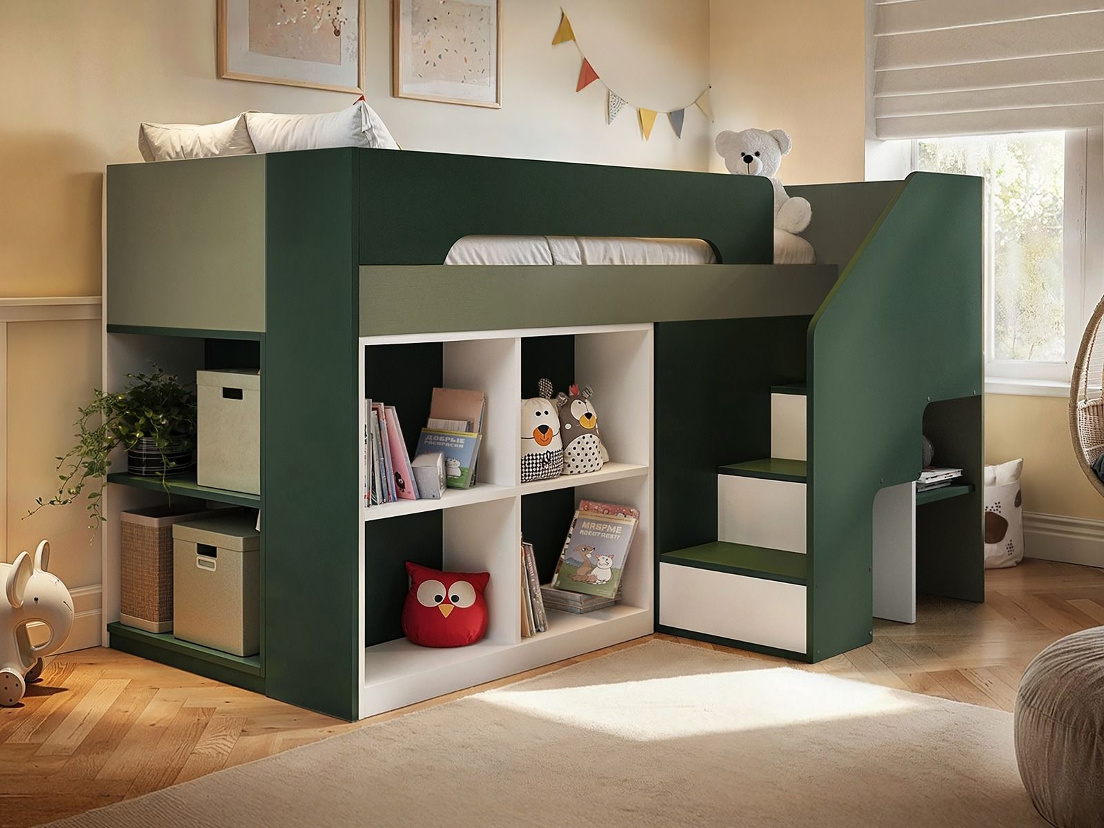 Flair Quinn Staircase Mid Sleeper Bed with Storage