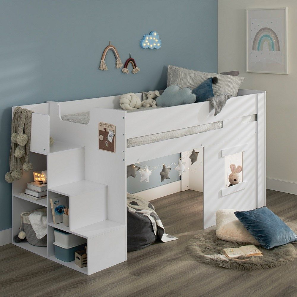 Flair Marlowe Staircase Mid Sleeper with Storage White