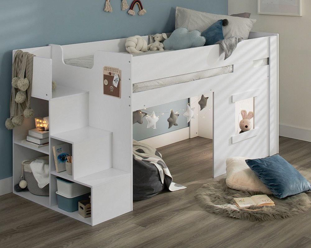 Flair Marlowe Staircase Mid Sleeper with Storage White