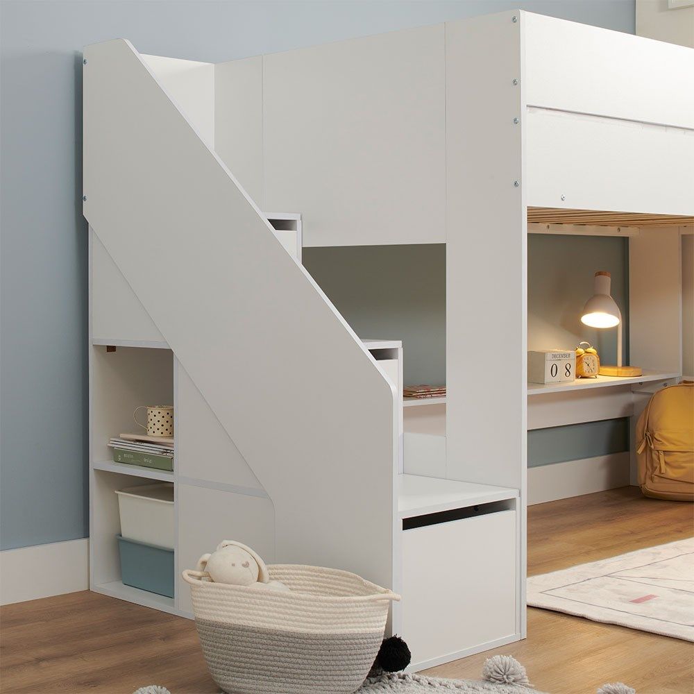 Flair Olivia Staircase Mid Sleeper with Storage White