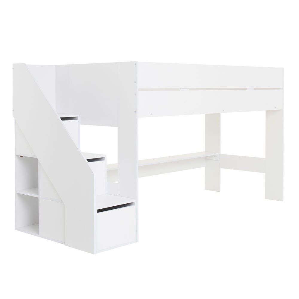 Flair Olivia Staircase Mid Sleeper with Storage White