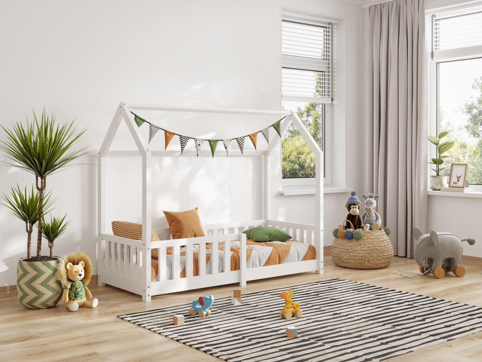 Flair Explorer Shorty Play House Floor Bed White Wooden