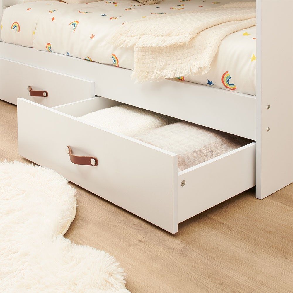 Flair Aviary Bunk Bed with Storage Drawers & Shelves White