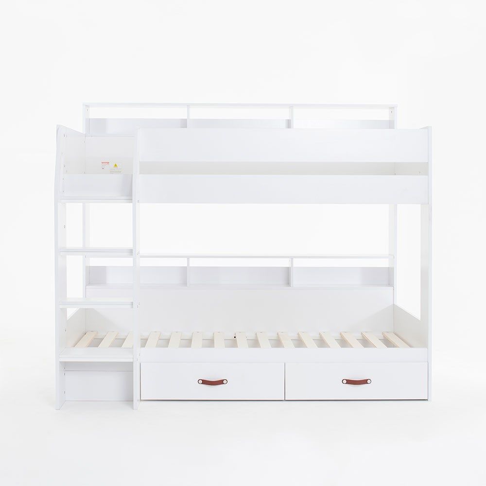 Flair Aviary Bunk Bed with Storage Drawers & Shelves White