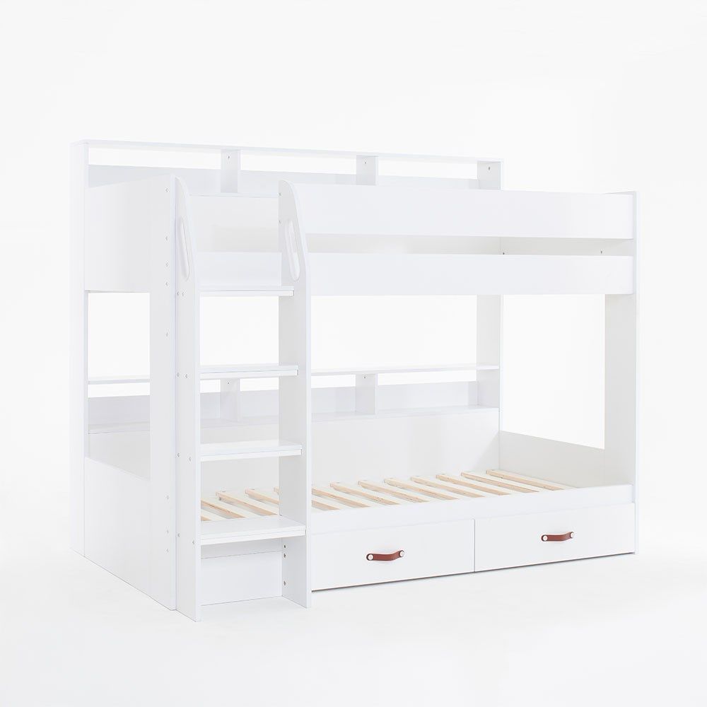 Flair Aviary Bunk Bed with Storage Drawers & Shelves White