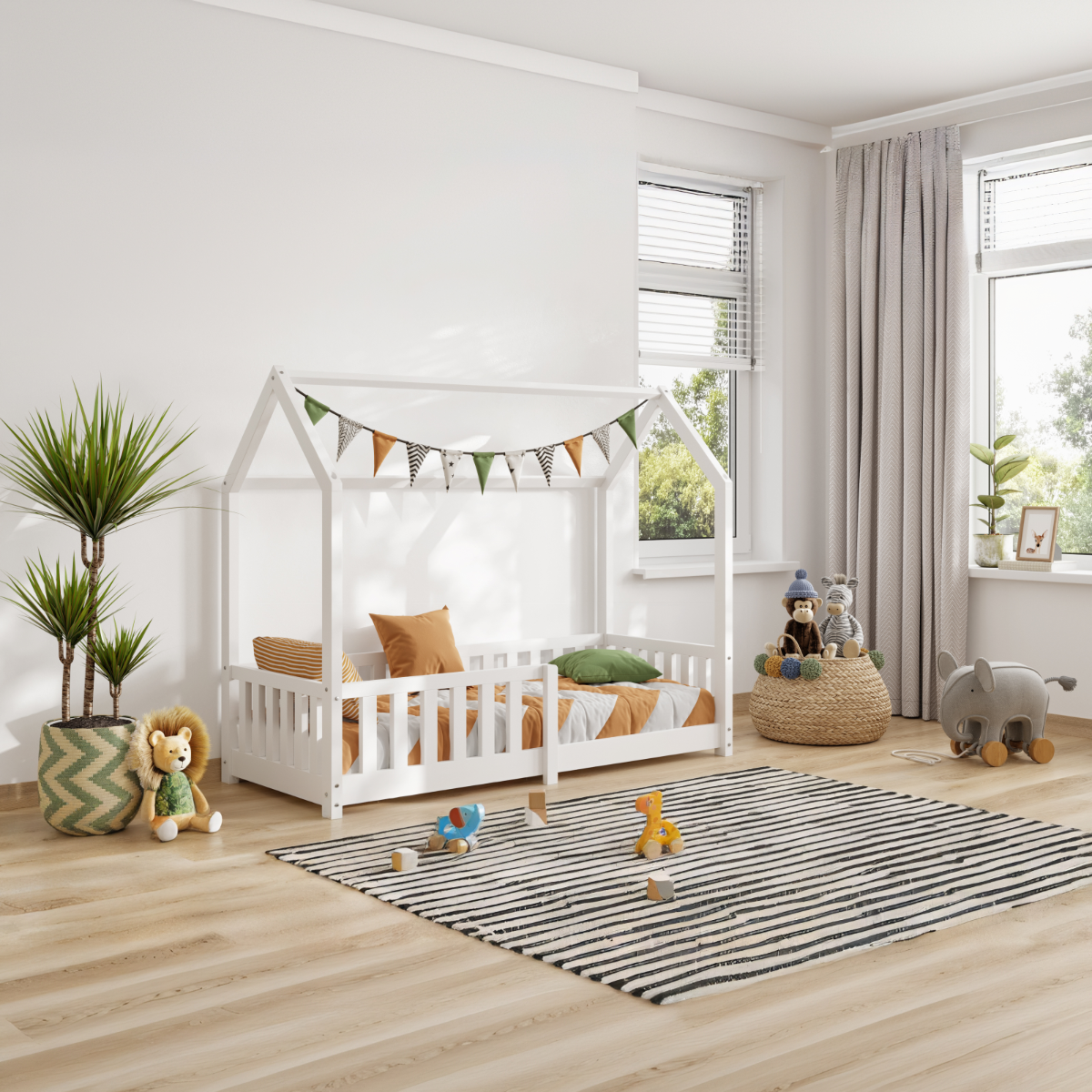 Flair Explorer Shorty Play House Floor Bed White Wooden