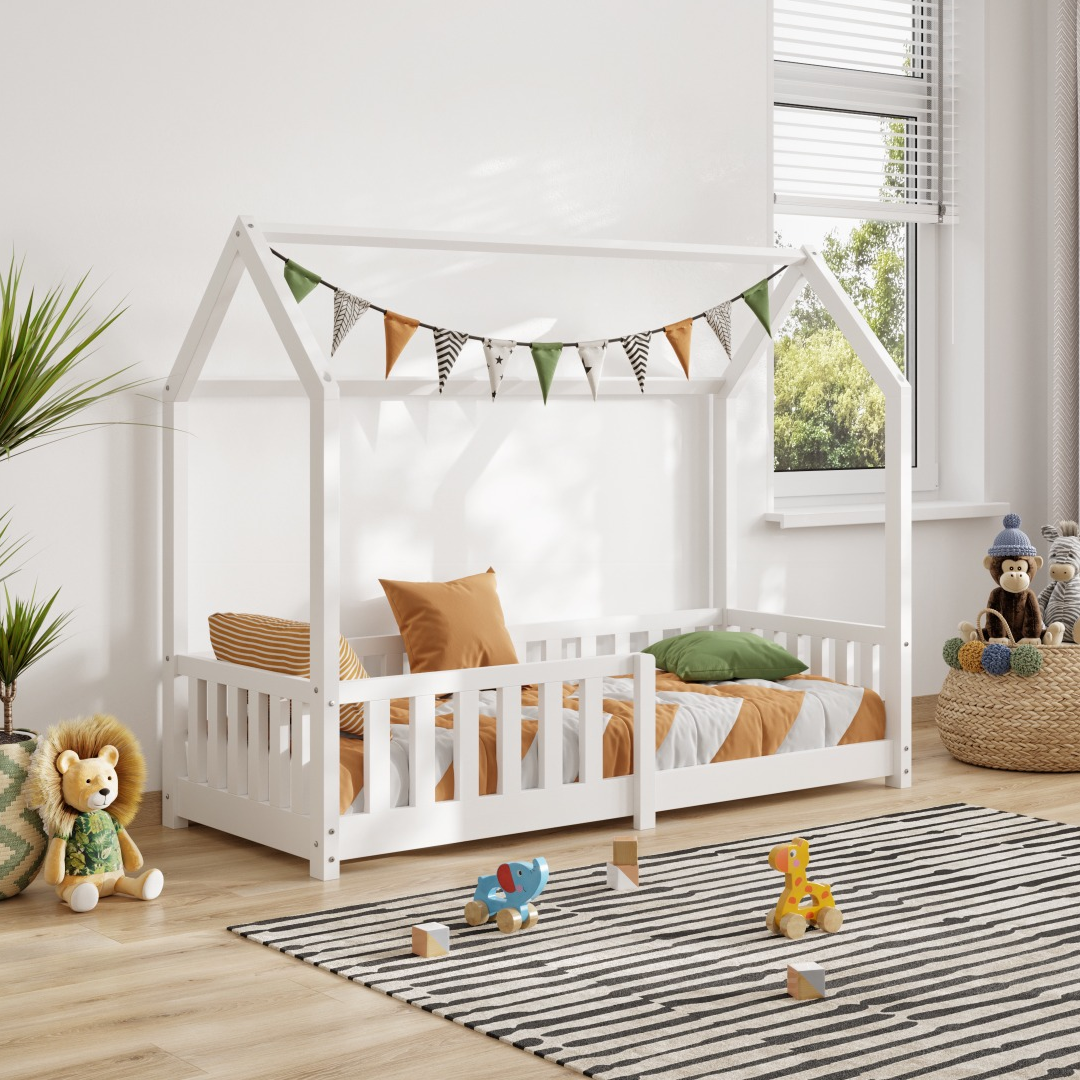 Flair Explorer Shorty Play House Floor Bed White Wooden