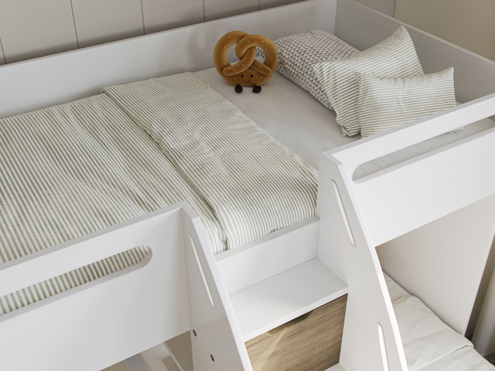 Flair Eddie Staircase Triple Bunk Bed with Storage
