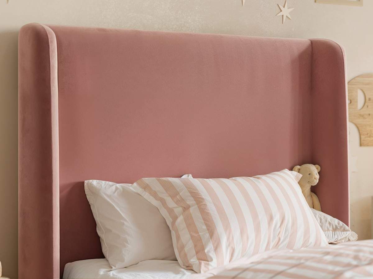 Flair Alma Single Upholstered Bed with Winged Headboard