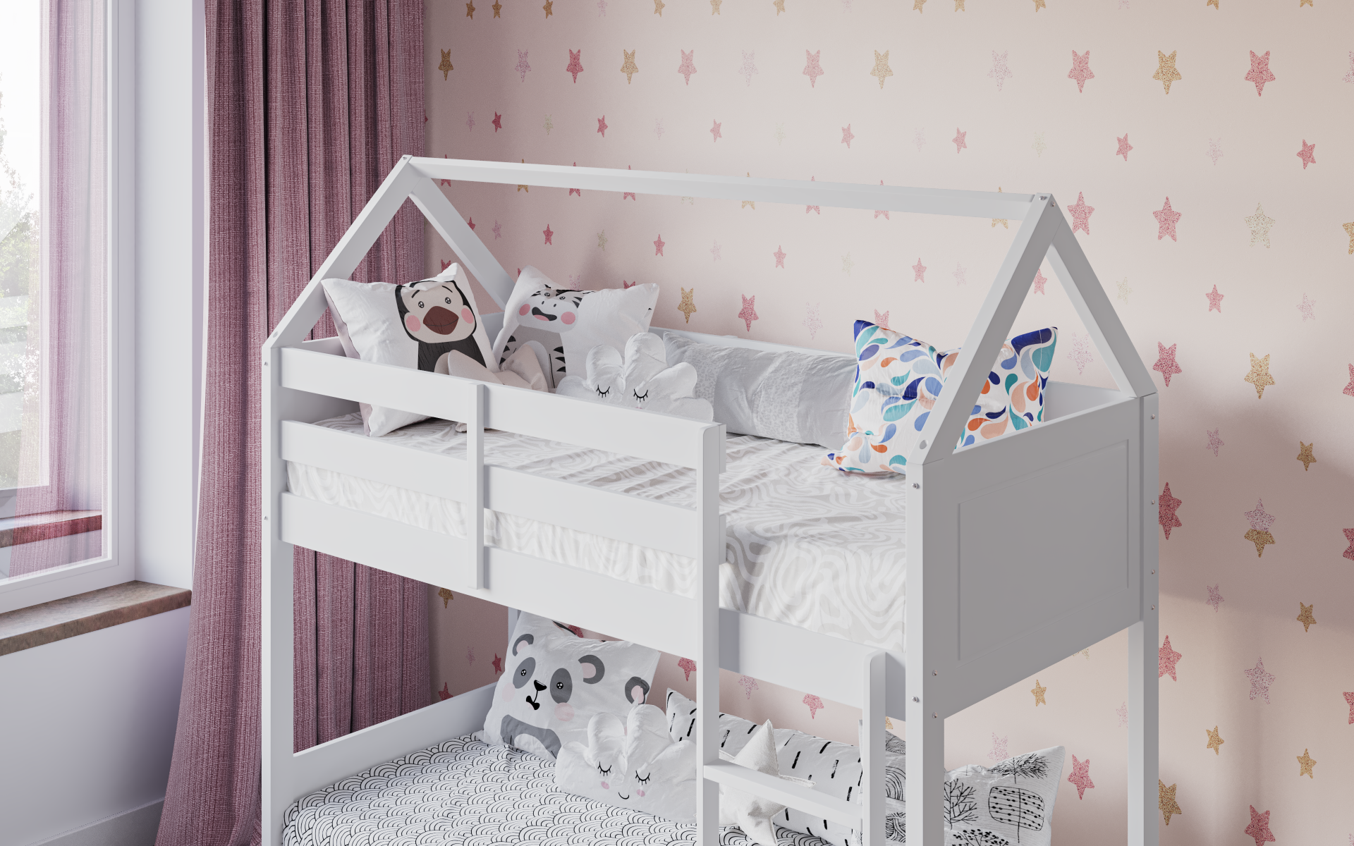 Flair Plation Low Play House Shorty Bunk Bed White