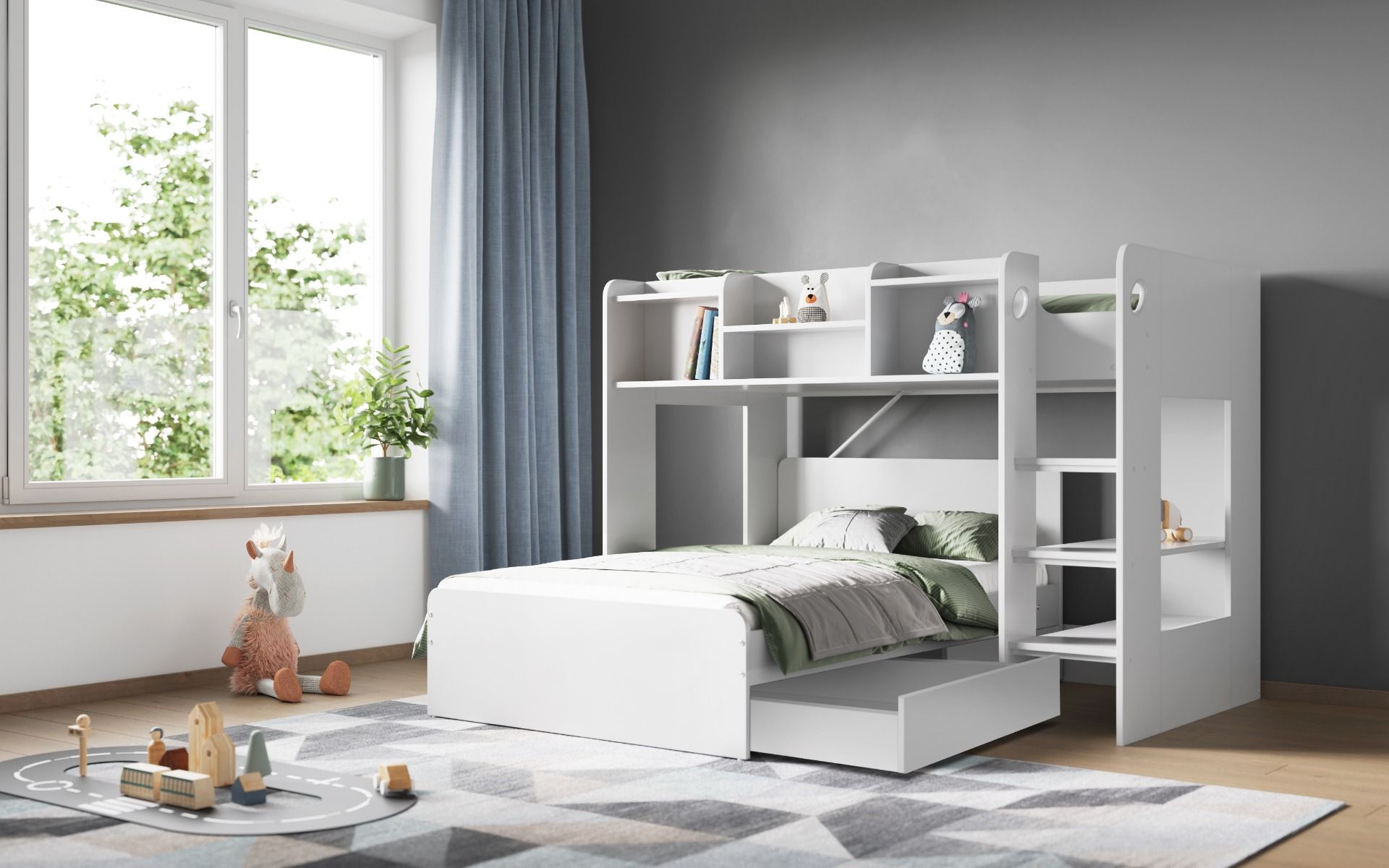 Flair Wizard L Shaped Triple Bunk Bed