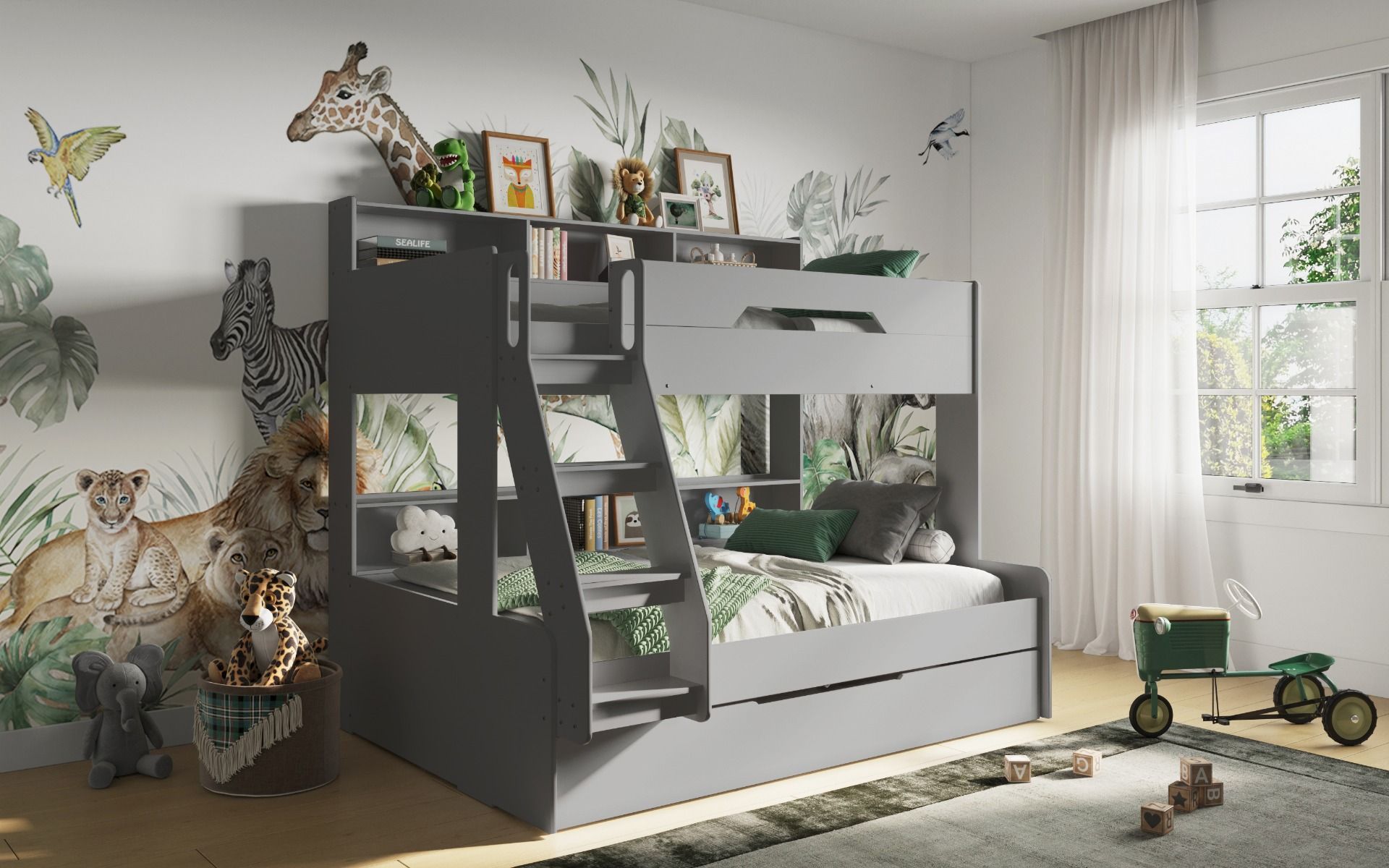 Flair Interstellar Triple Bunk Bed with Trundle