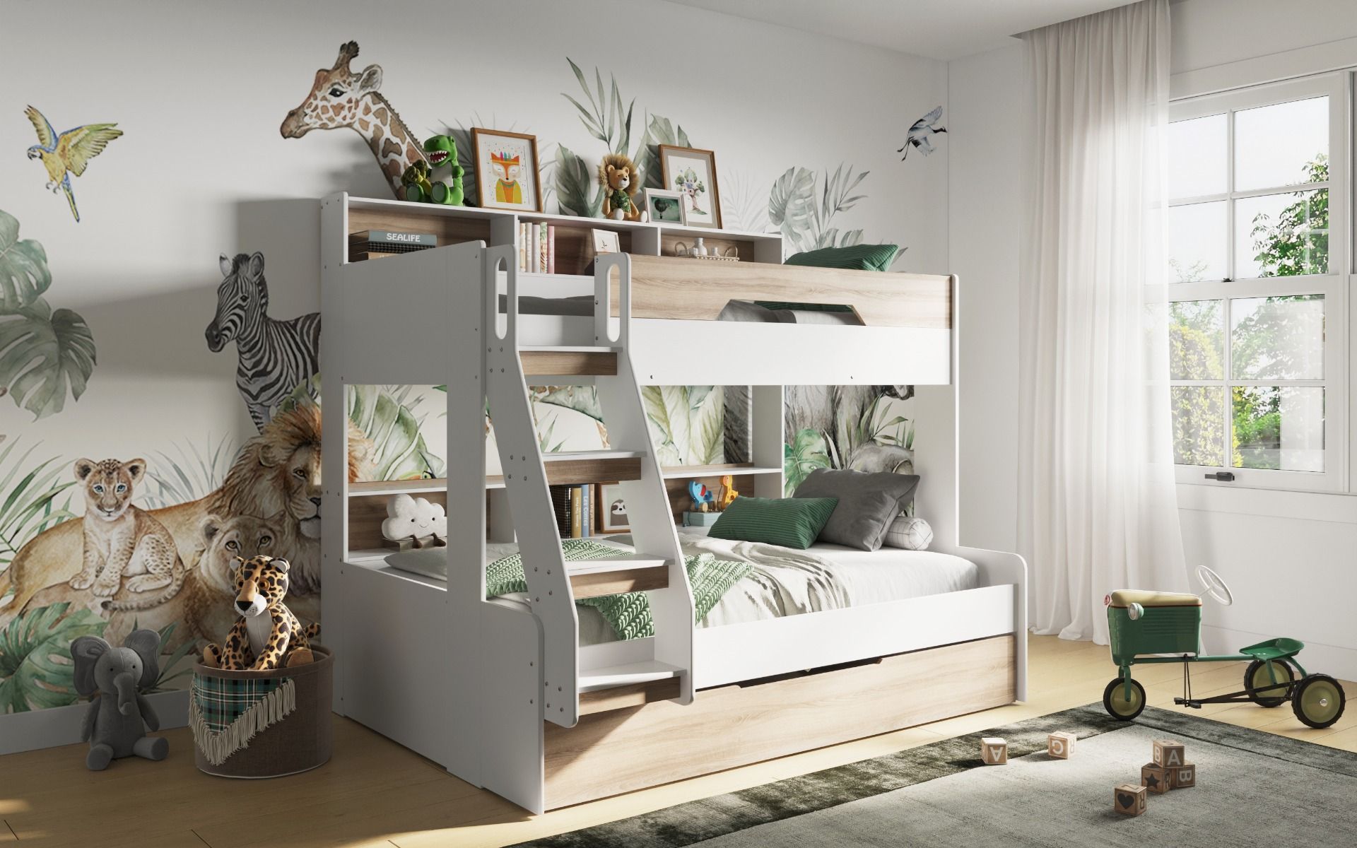 Flair Interstellar Triple Bunk Bed with Trundle