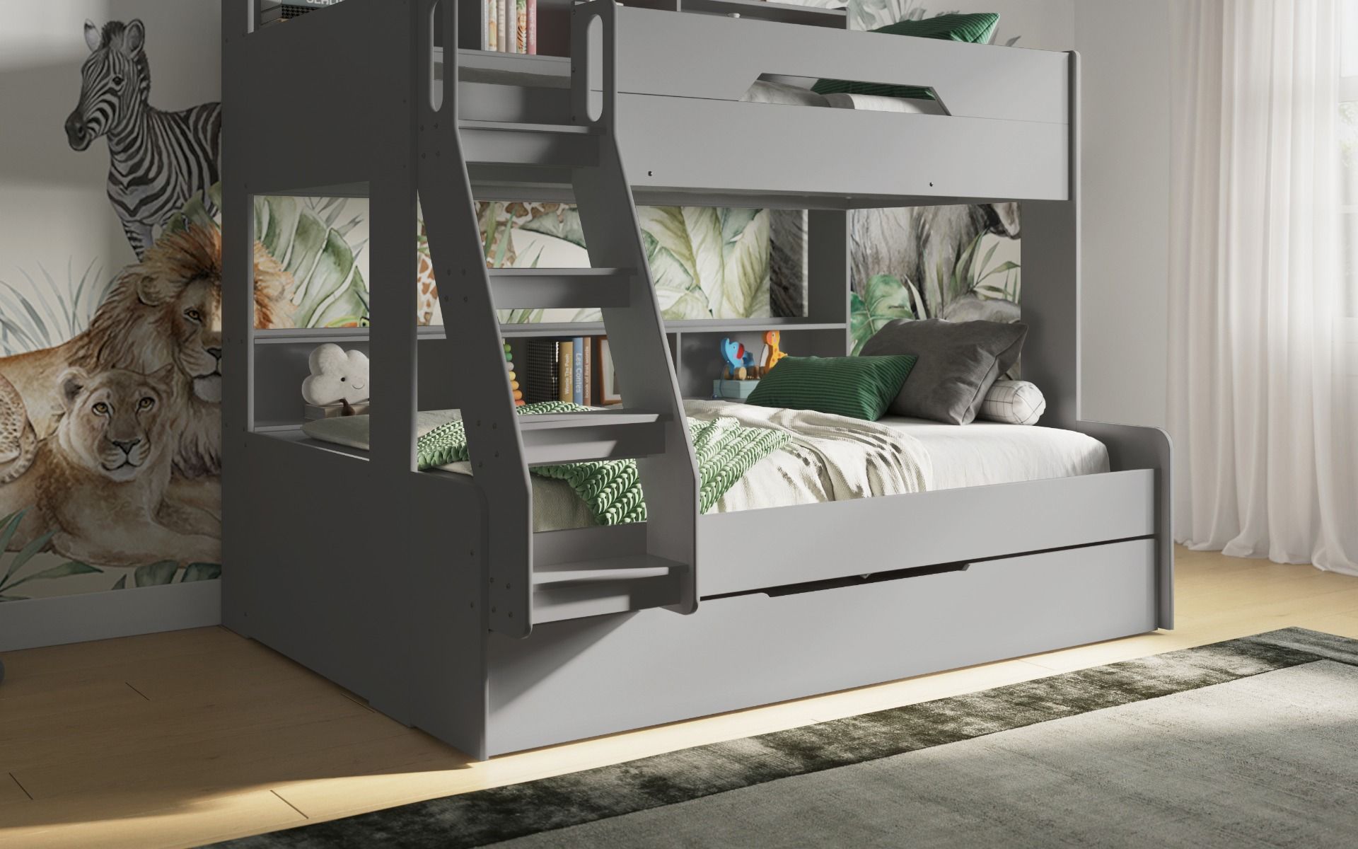 Flair Interstellar Triple Bunk Bed with Trundle