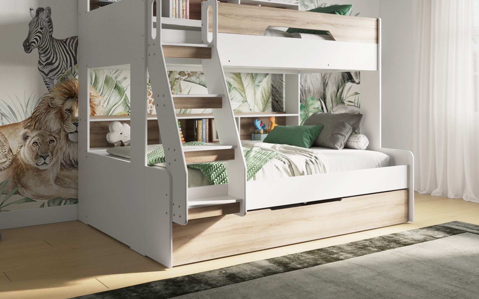 Flair Interstellar Triple Bunk Bed with Trundle