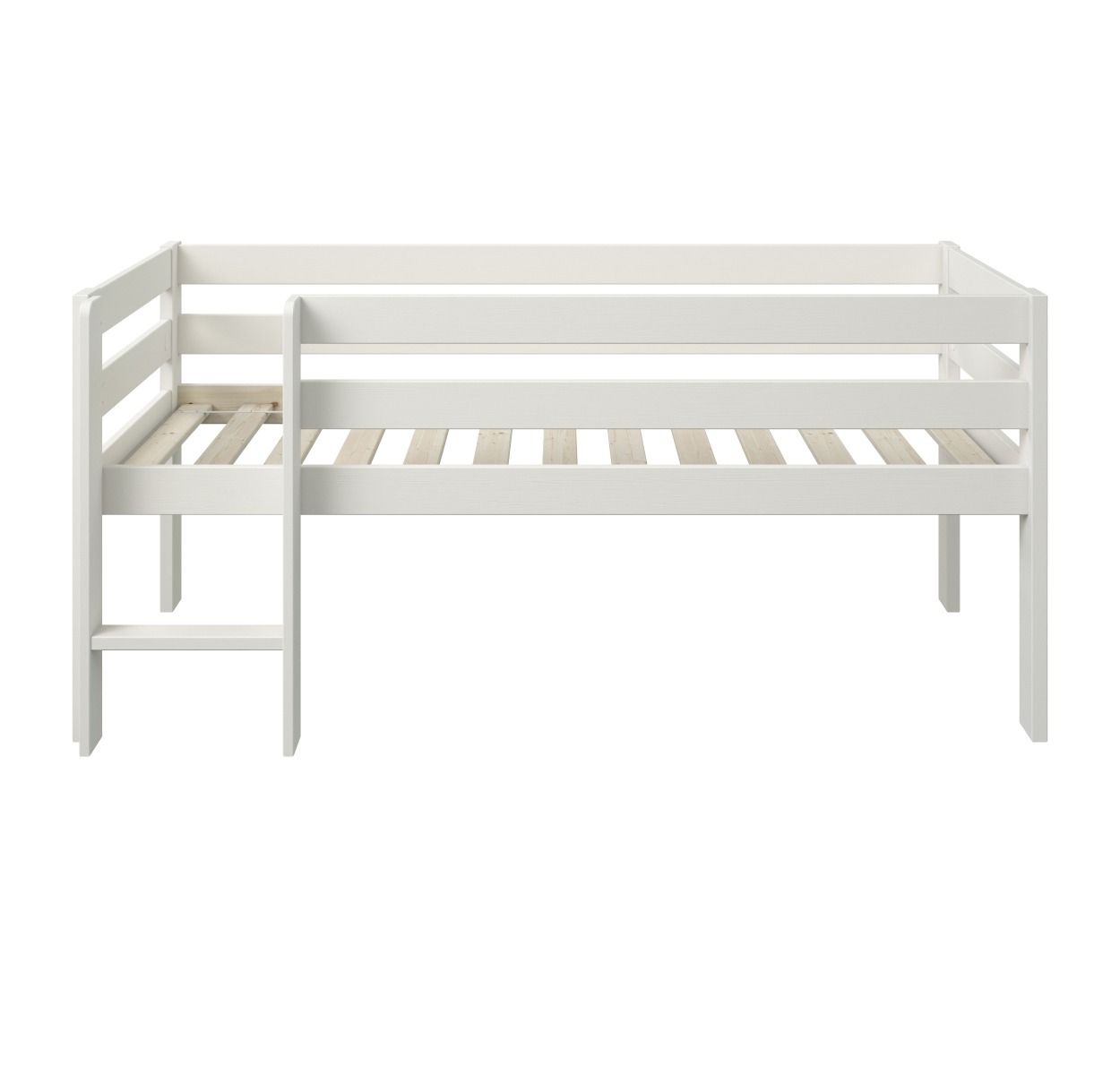 Noomi Solid Wood Shorty Mid Sleeper with Crate Drawers White (FSC-Certified)
