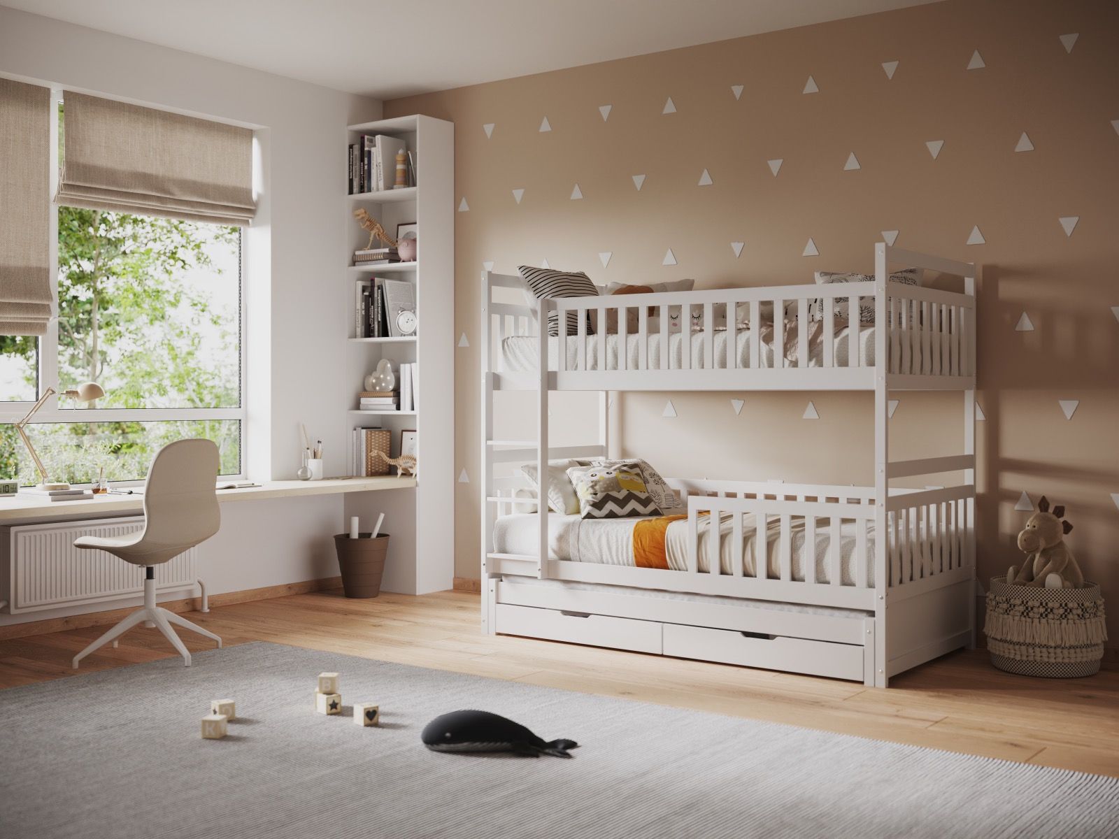 Flair Elvis Wooden Bunk Bed with Trundle & Drawers