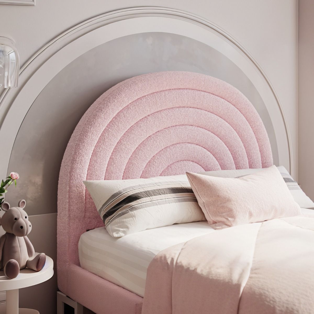 Flair Ava Single Boucle Bed Frame Pink