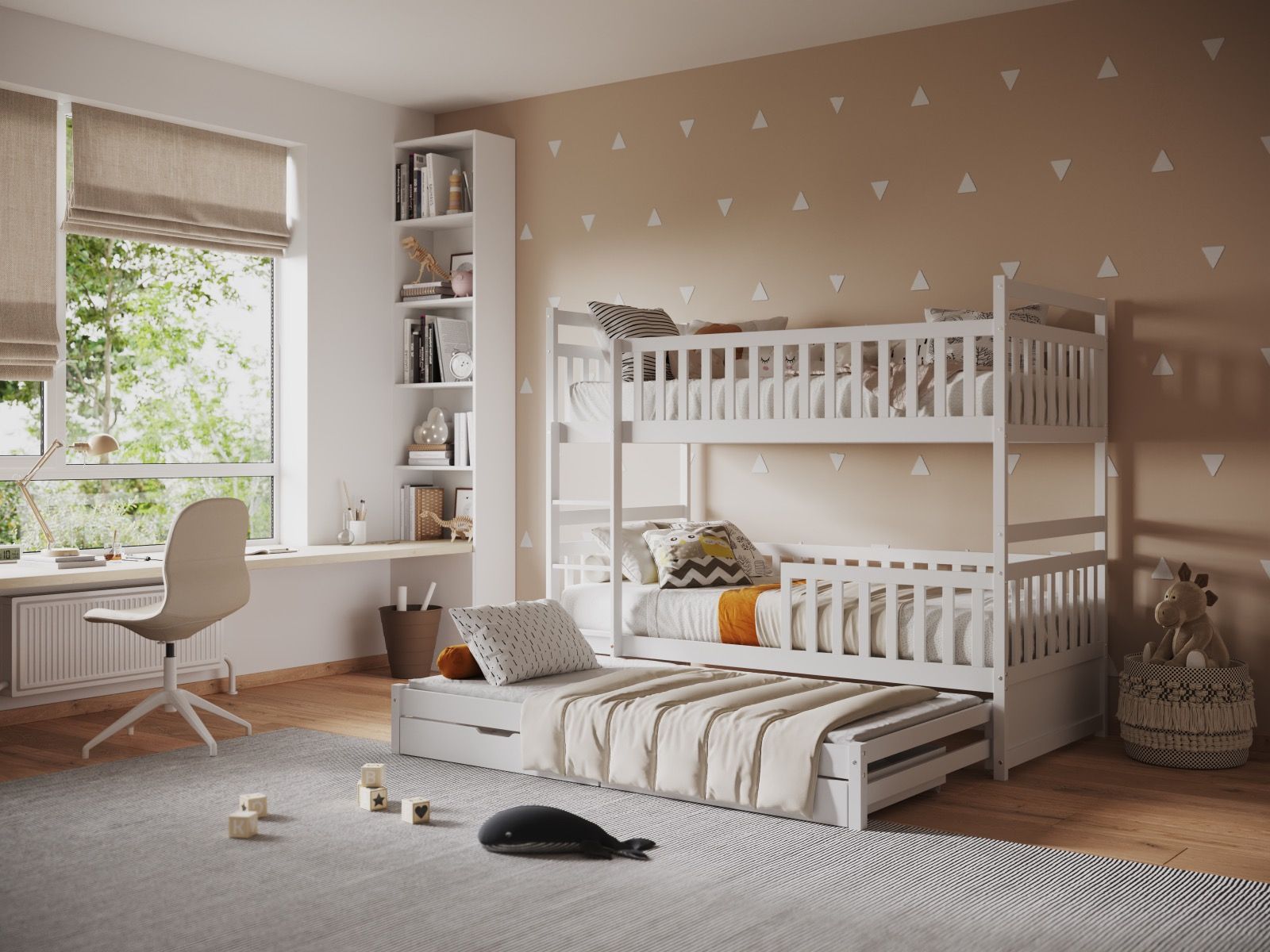 Flair Elvis Wooden Bunk Bed with Trundle & Drawers