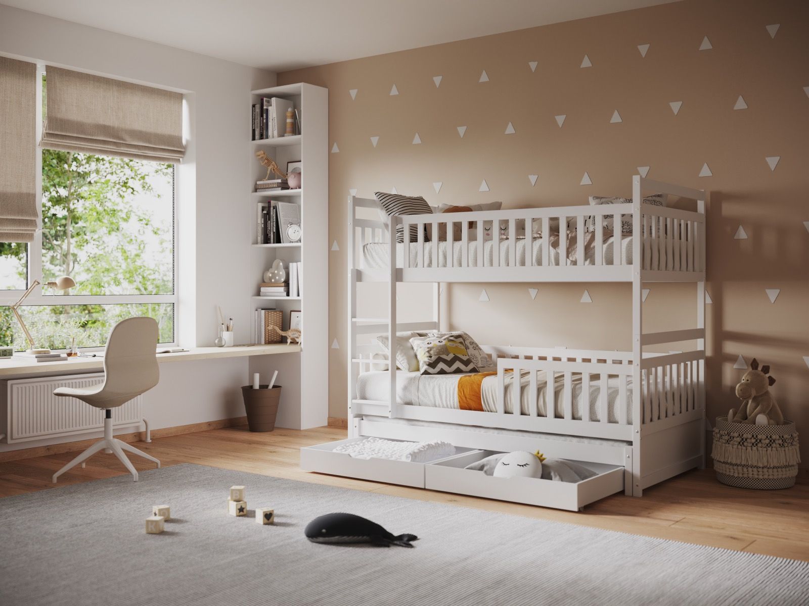Flair Elvis Wooden Bunk Bed with Trundle & Drawers