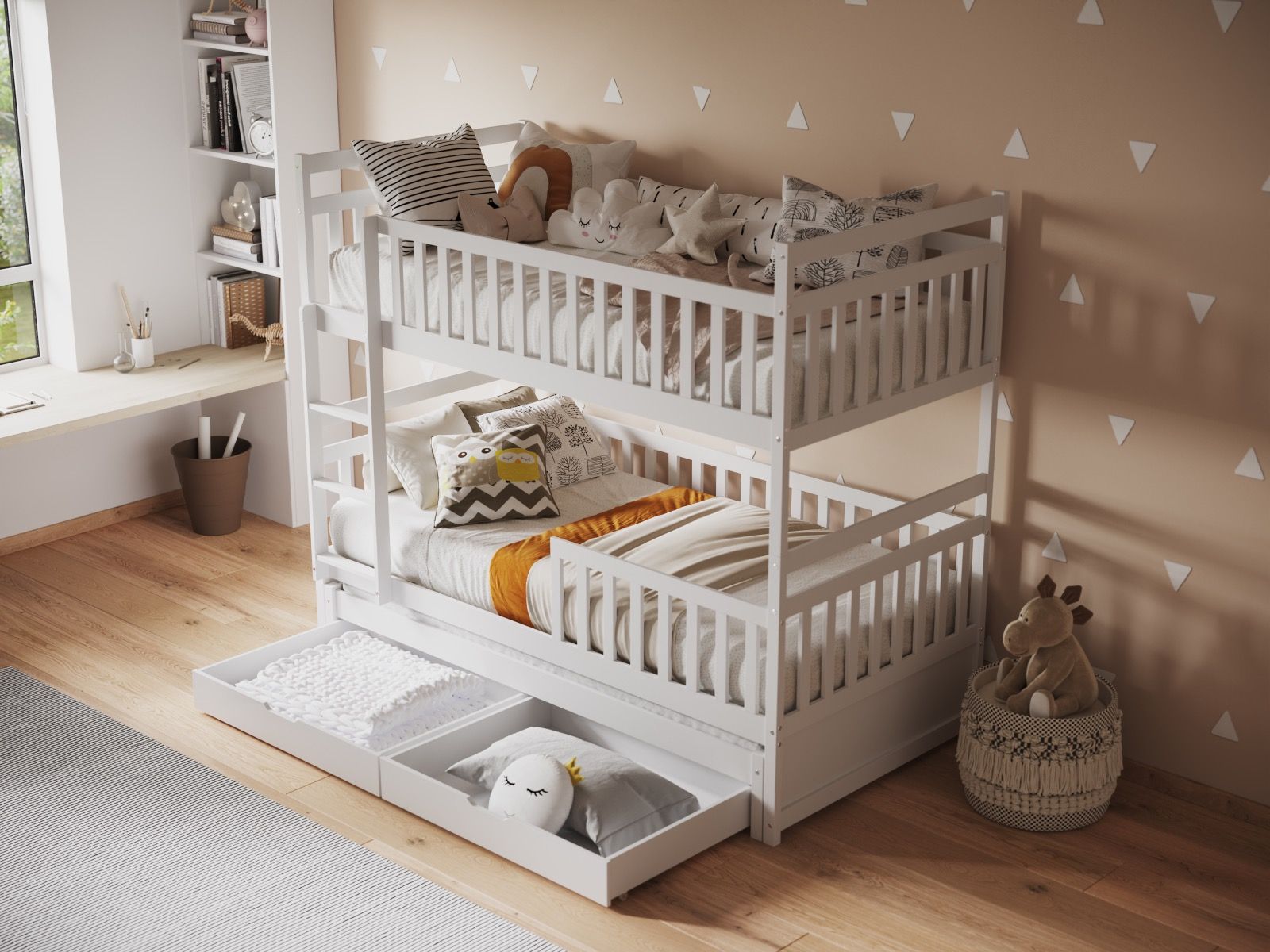 Flair Elvis Wooden Bunk Bed with Trundle & Drawers
