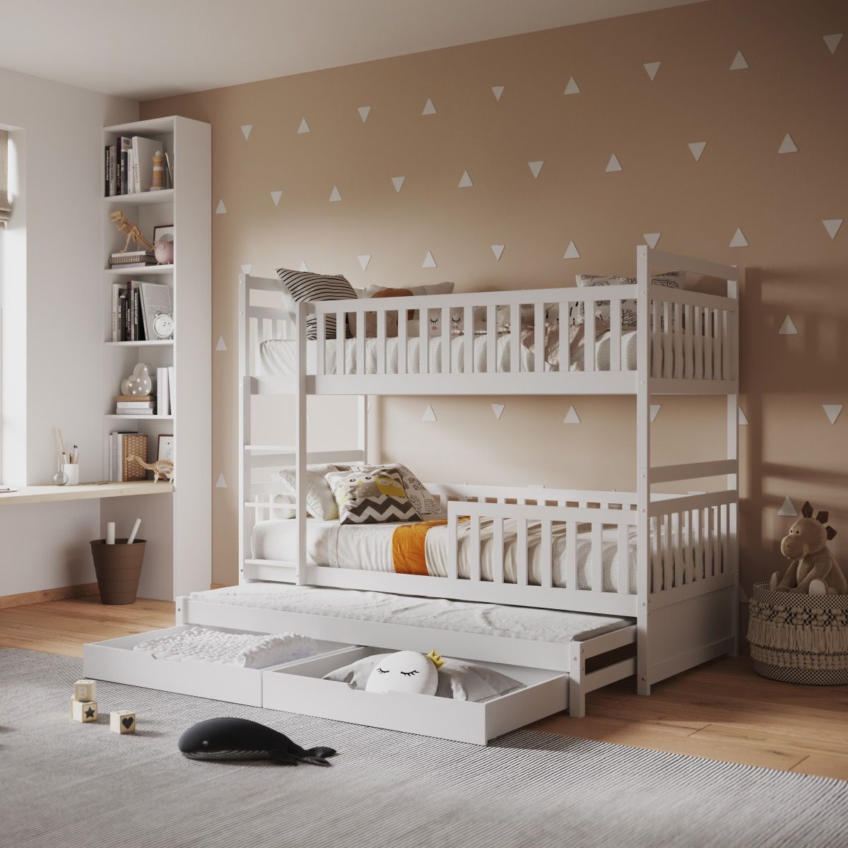 Flair Elvis Wooden Bunk Bed with Trundle & Drawers