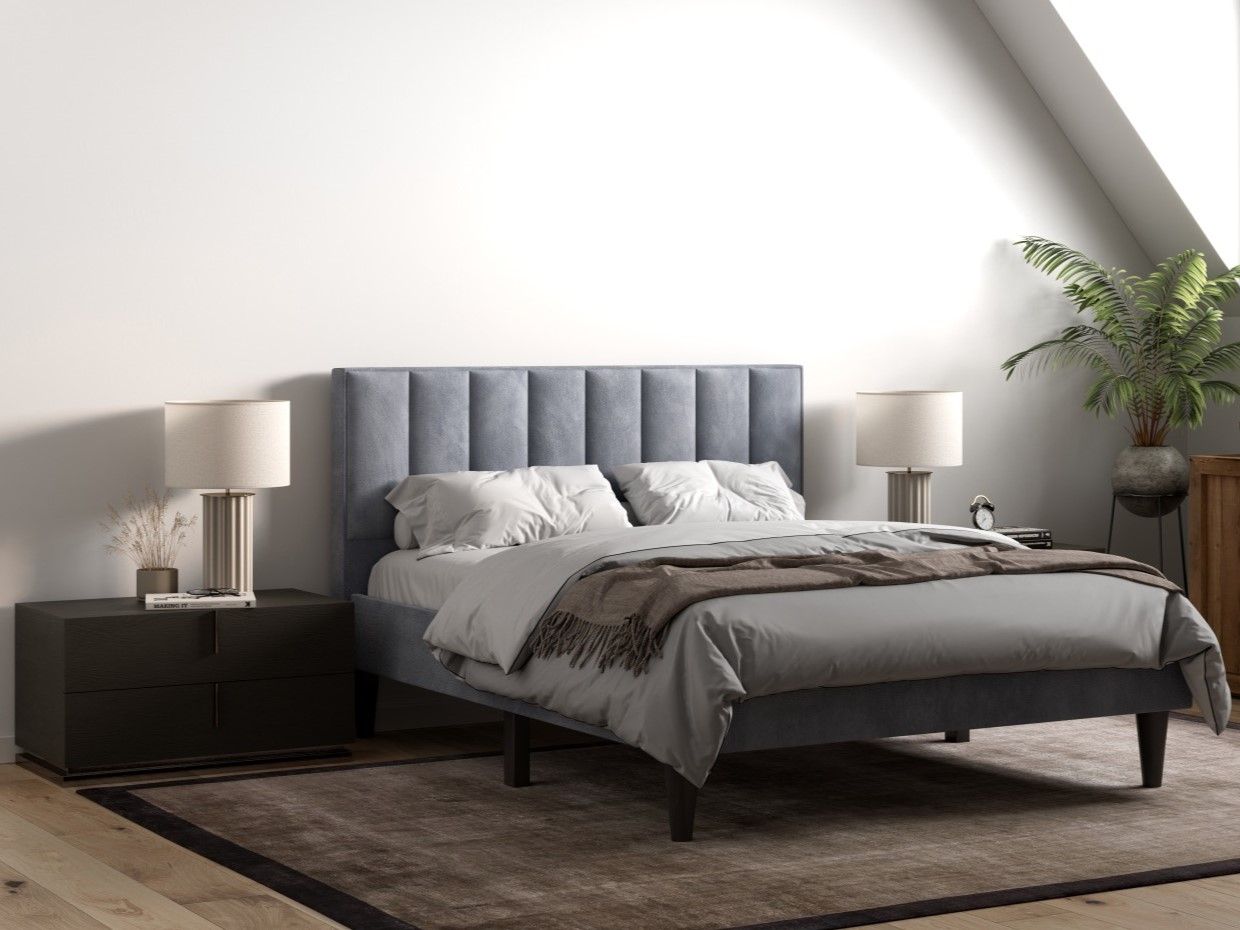 Flair Riverside Fabric Bed Frame Grey