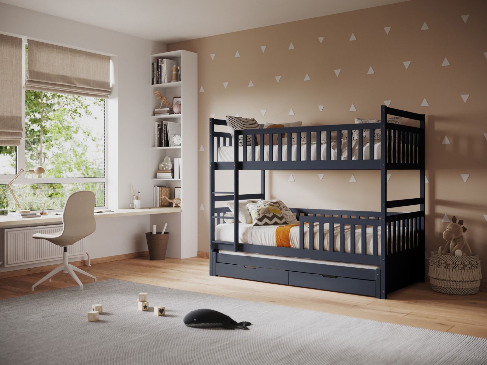 Flair Elvis Wooden Bunk Bed with Trundle & Drawers