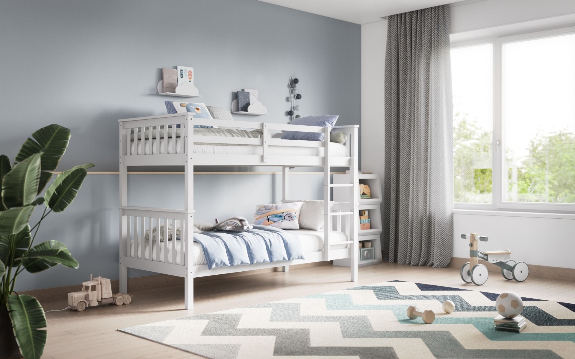 Flair Zoom Small Single Detachable Bunk Bed White